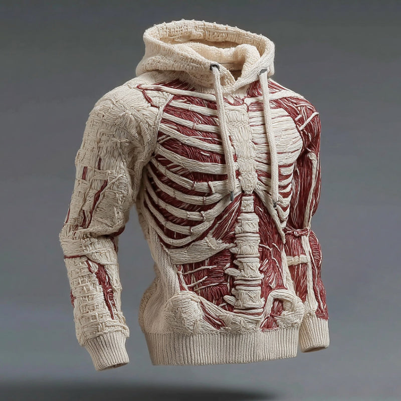 Men's Halloween Anatomy Art Hooded Sweater artswardrobe
