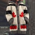 Women's Canadian Maple Leaf Color Block Cozy Knit Jacquard Sweater elevenforest