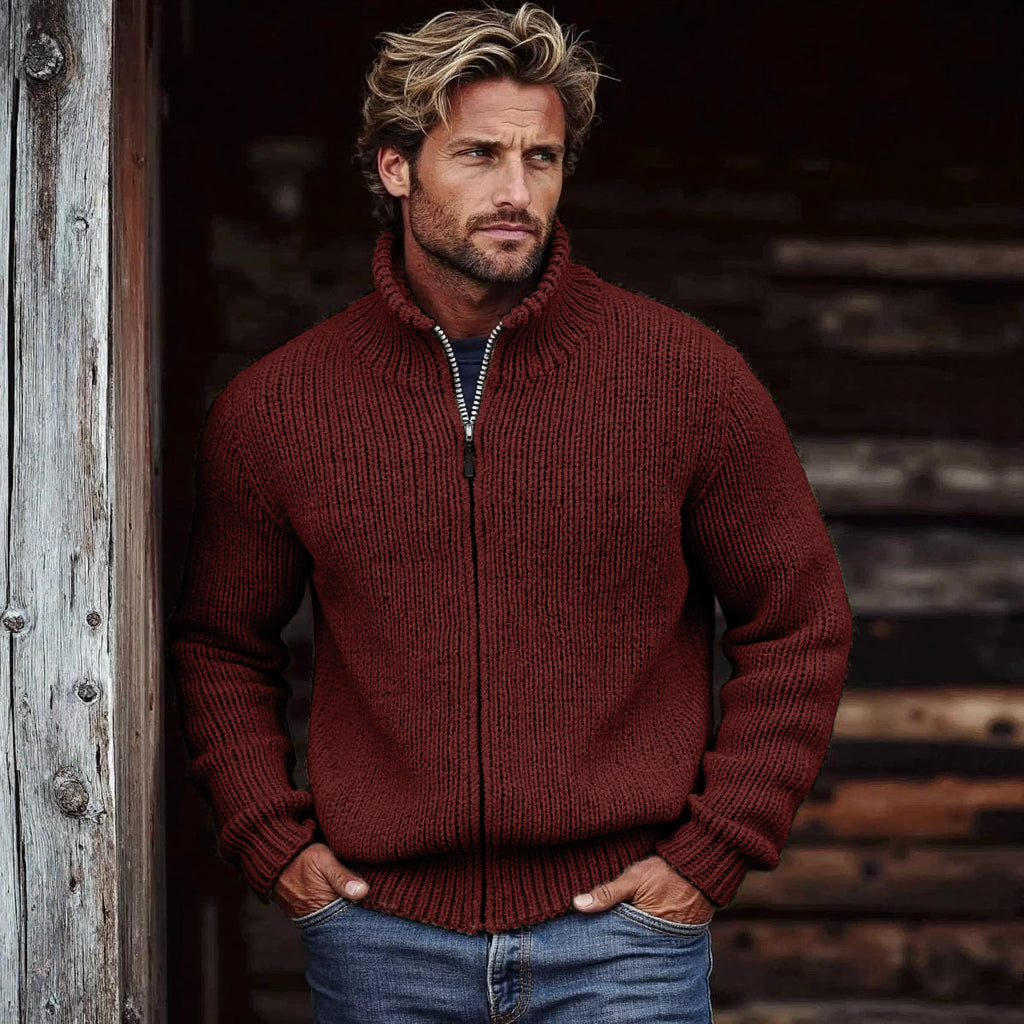 Men's Vintage Solid Color Turtleneck Sweater artswardrobe