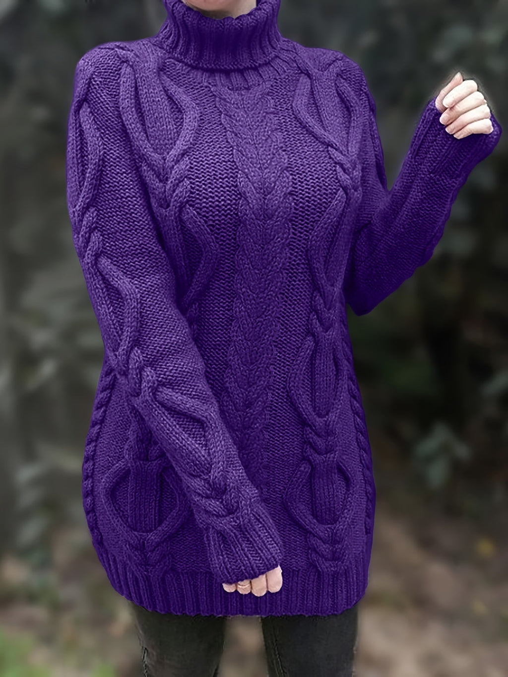 Laura® | Women's long wool turtleneck sweater for winter