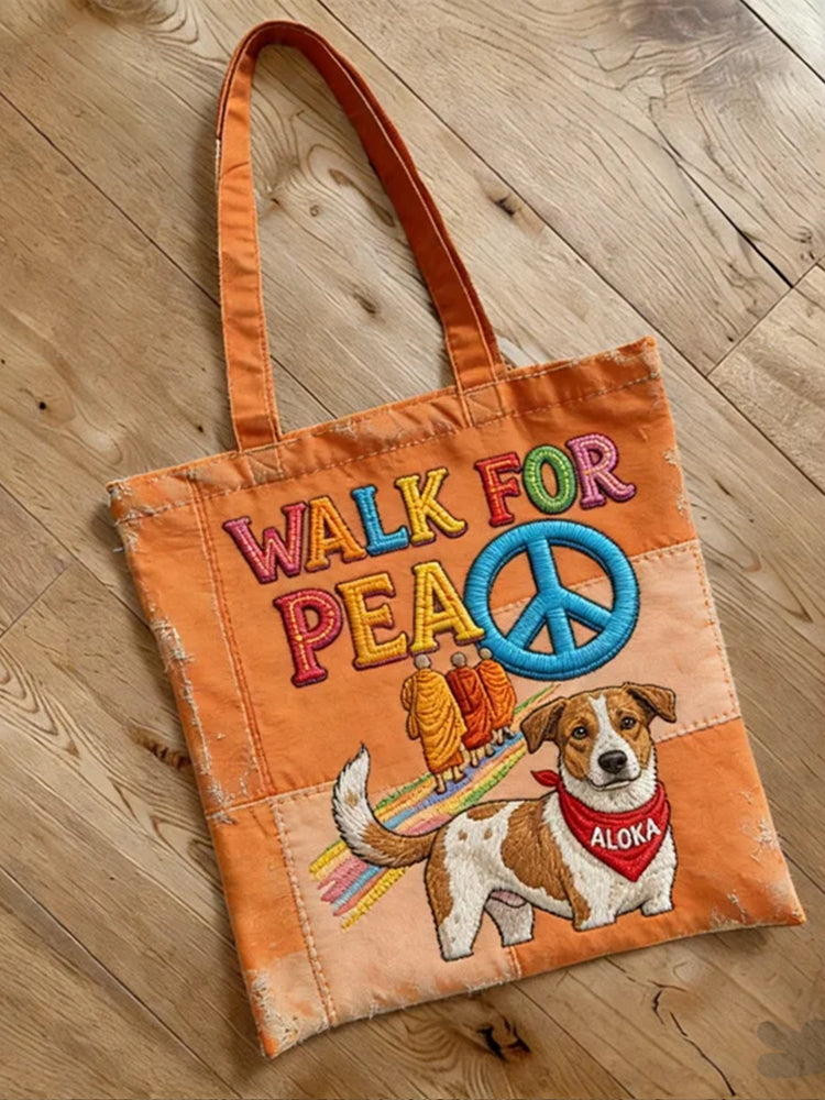 Comstylish Retro Patchwork Art Peaceful Tote Bag